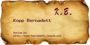 Kopp Bernadett névjegykártya
