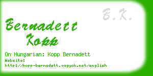 bernadett kopp business card